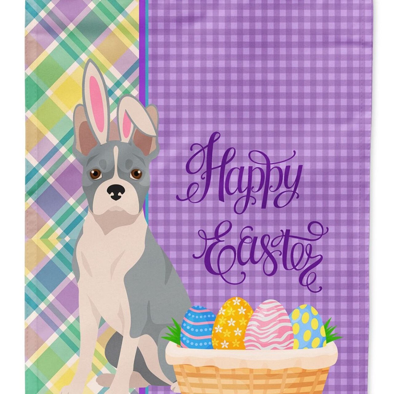 Edge Collections - 11.25" X 15.50" - Multicolor - Boston Terrier Easter Garden Flag Banner - 1 Piece